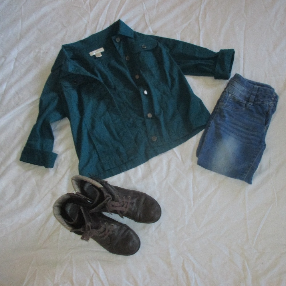 Never Worn Dark Teal Cotton Jacket